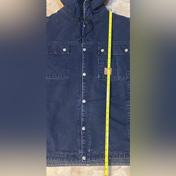 Carhartt J284 Sherpa-Lined Sandstone Hooded Work Jacket Navy, Size Large Regular - Picture 7 of 12